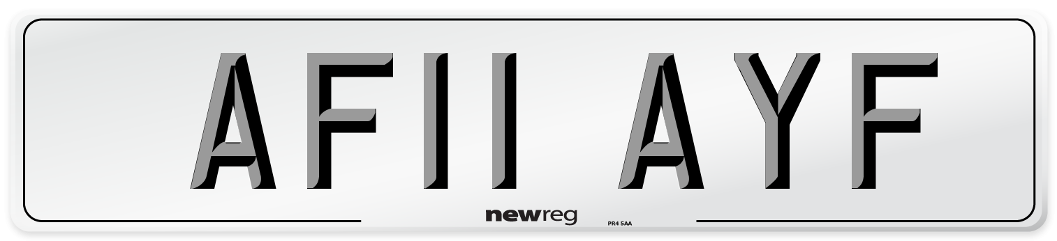 AF11 AYF Number Plate from New Reg